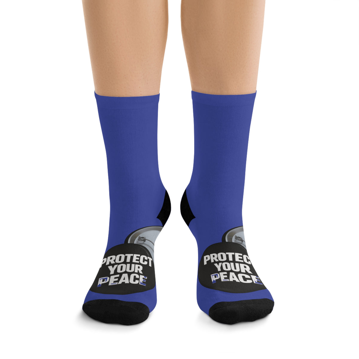 Protect Your Peace Blue Statement Socks