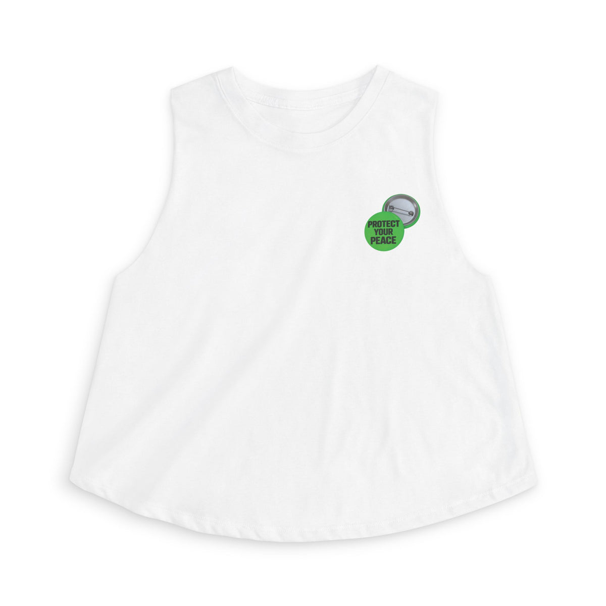 Women's Crop Top - 'Property of Mom' Green Badge Graphic