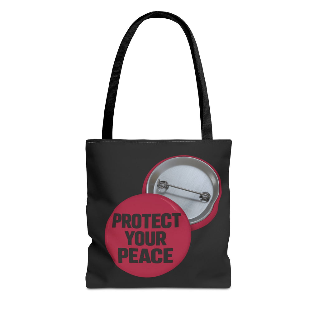 Protect Your Peace Button Graphic Tote Bag