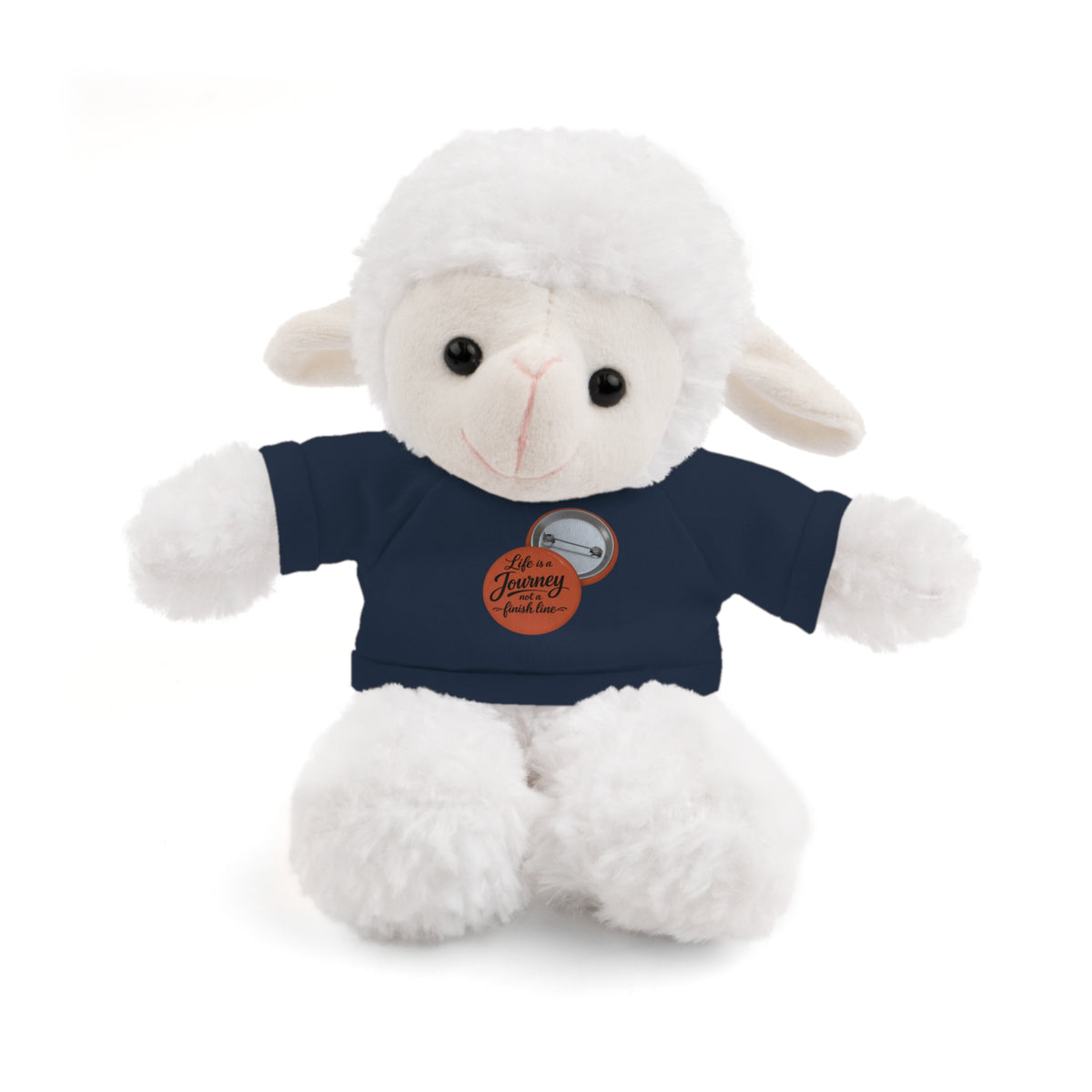 Life is a journey not a finish line. Plush Teddy Bear with Printed Tee — Cute Personalized Gift for Kids & Couples