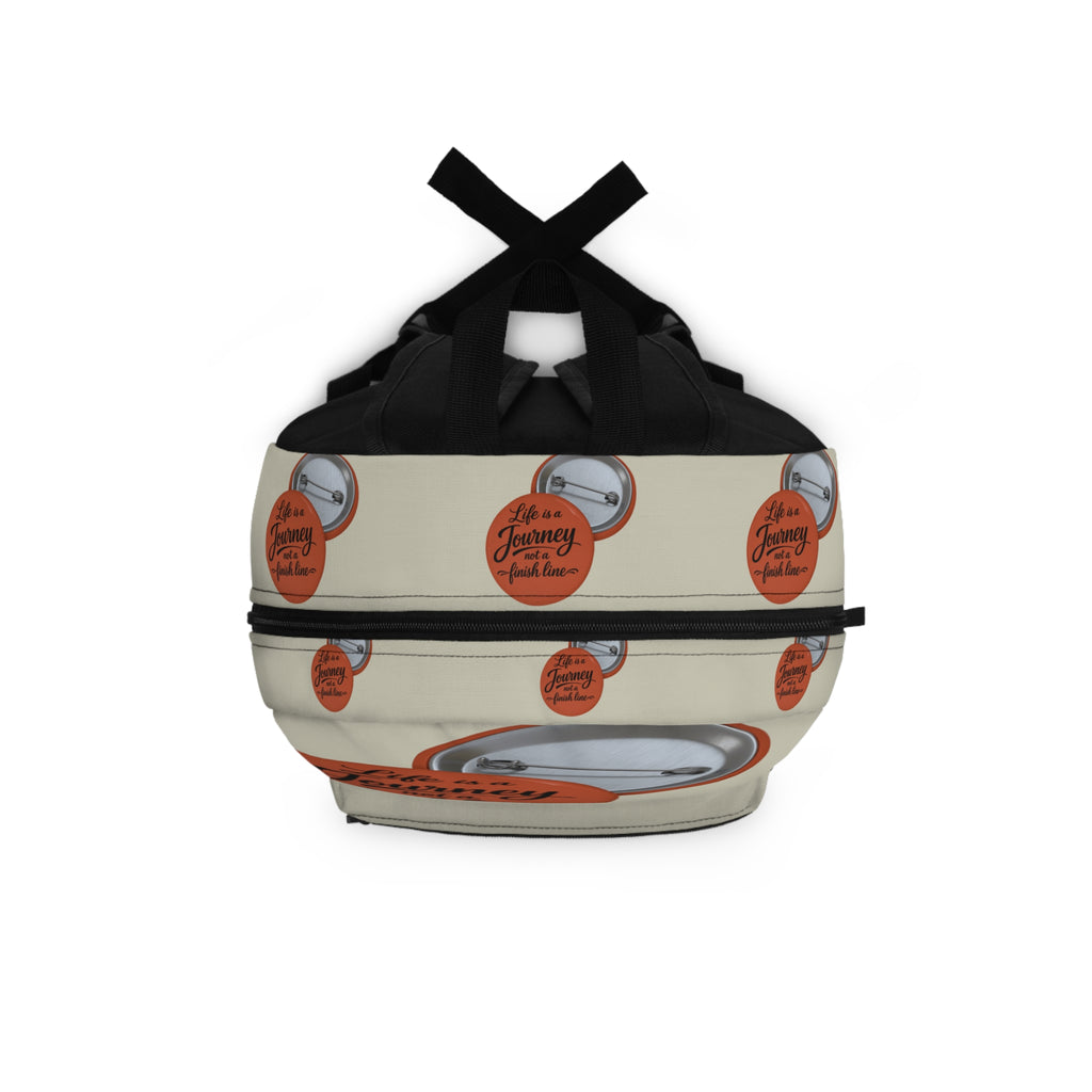 Inspirational graphic design 'Life Is a Journey, Not a Finish Line' Backpack