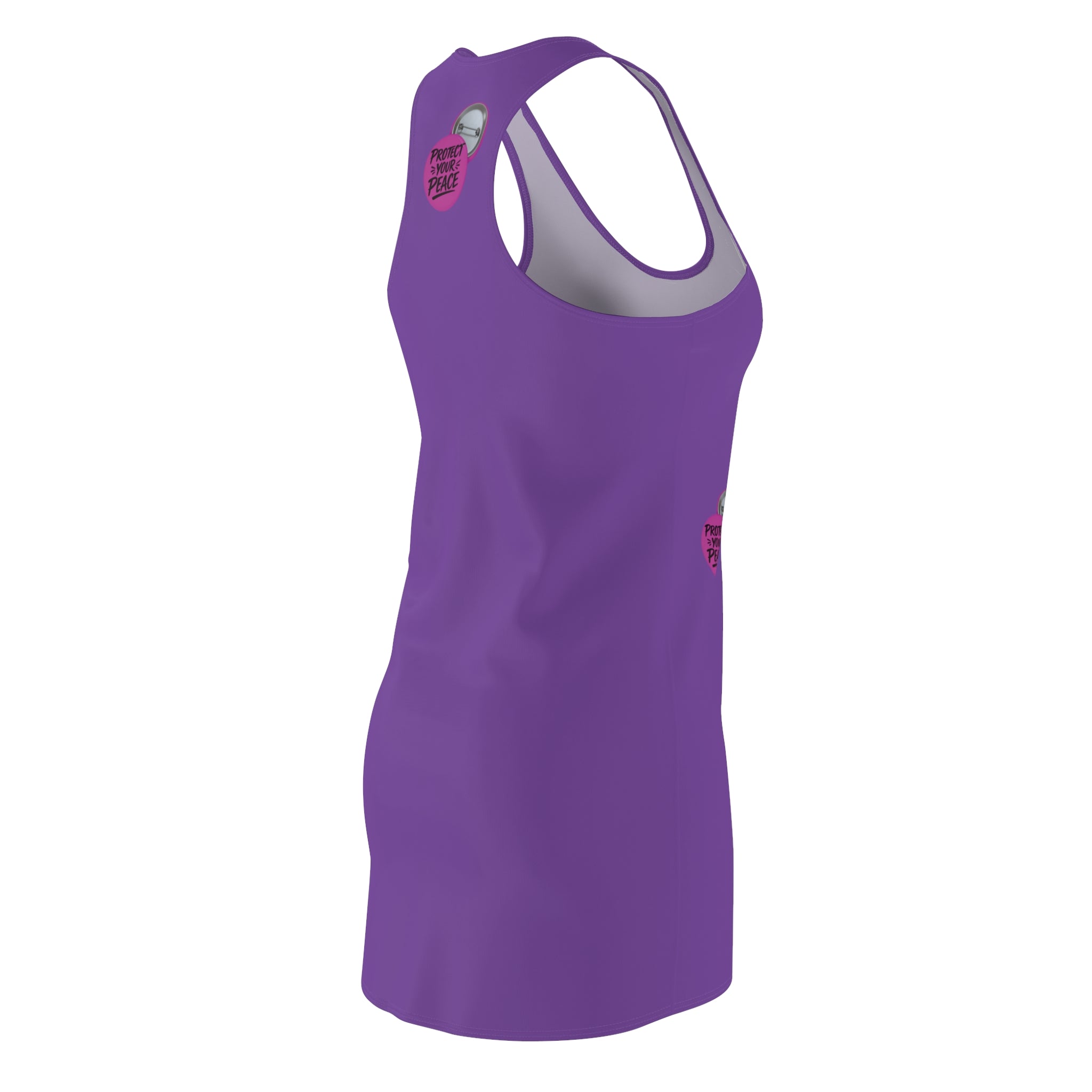 Racerback Dress — Purple "Protect Your Peace" Graphic