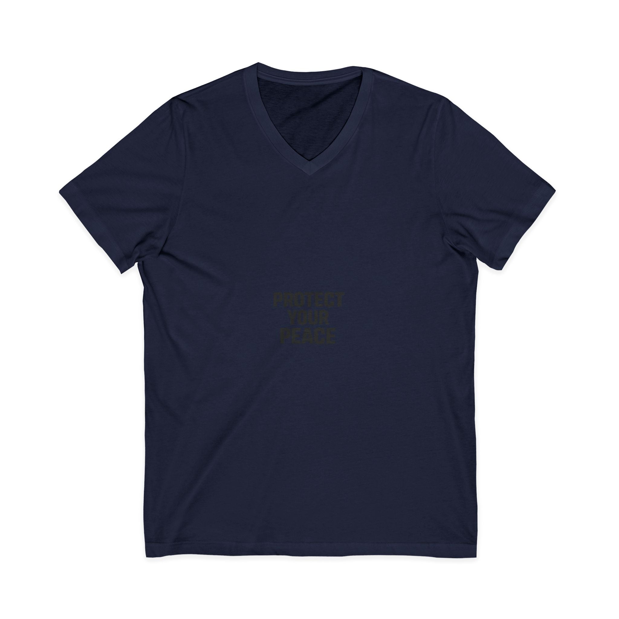 Protect Your Peace V-Neck Tee — Minimalist Self-Care Message Shirt
