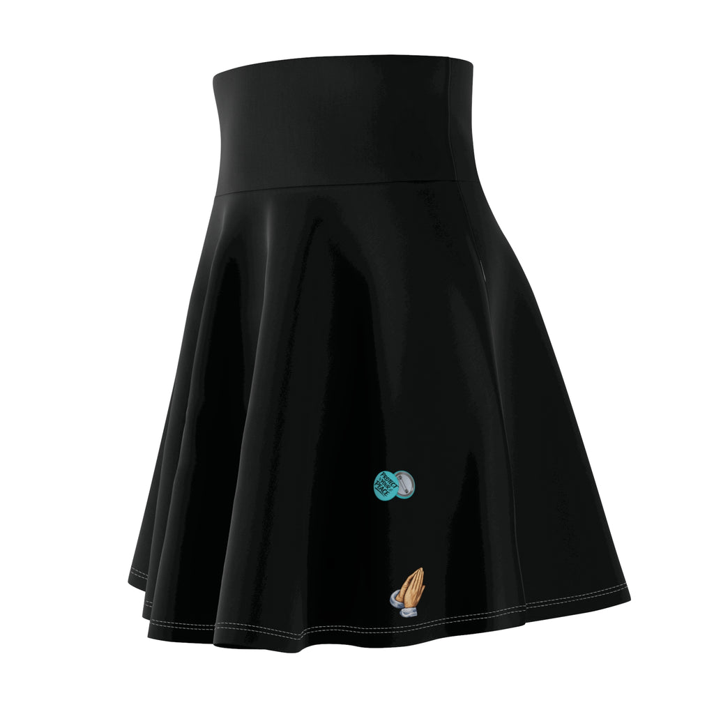 Solid Black Skater Skirt — High-Waist Flared Mini for Everyday & Casual Wear