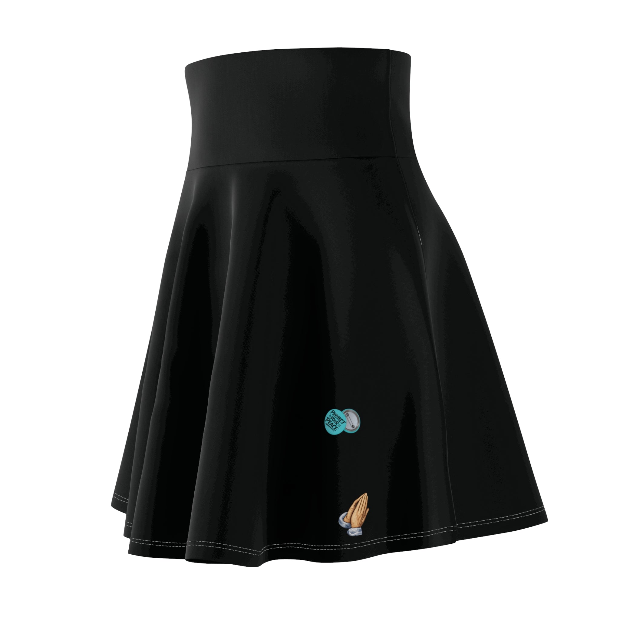 Solid Black Skater Skirt — High-Waist Flared Mini for Everyday & Casual Wear