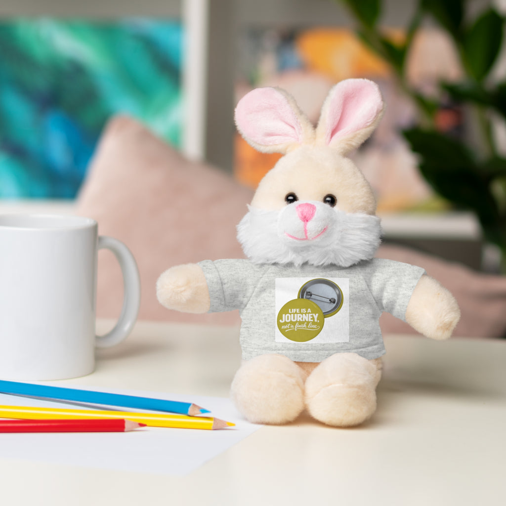 Cute Brown Teddy Bear with 'Life Is a Journey not a finish line.' Tee — Plush Gift for Kids & Travelers