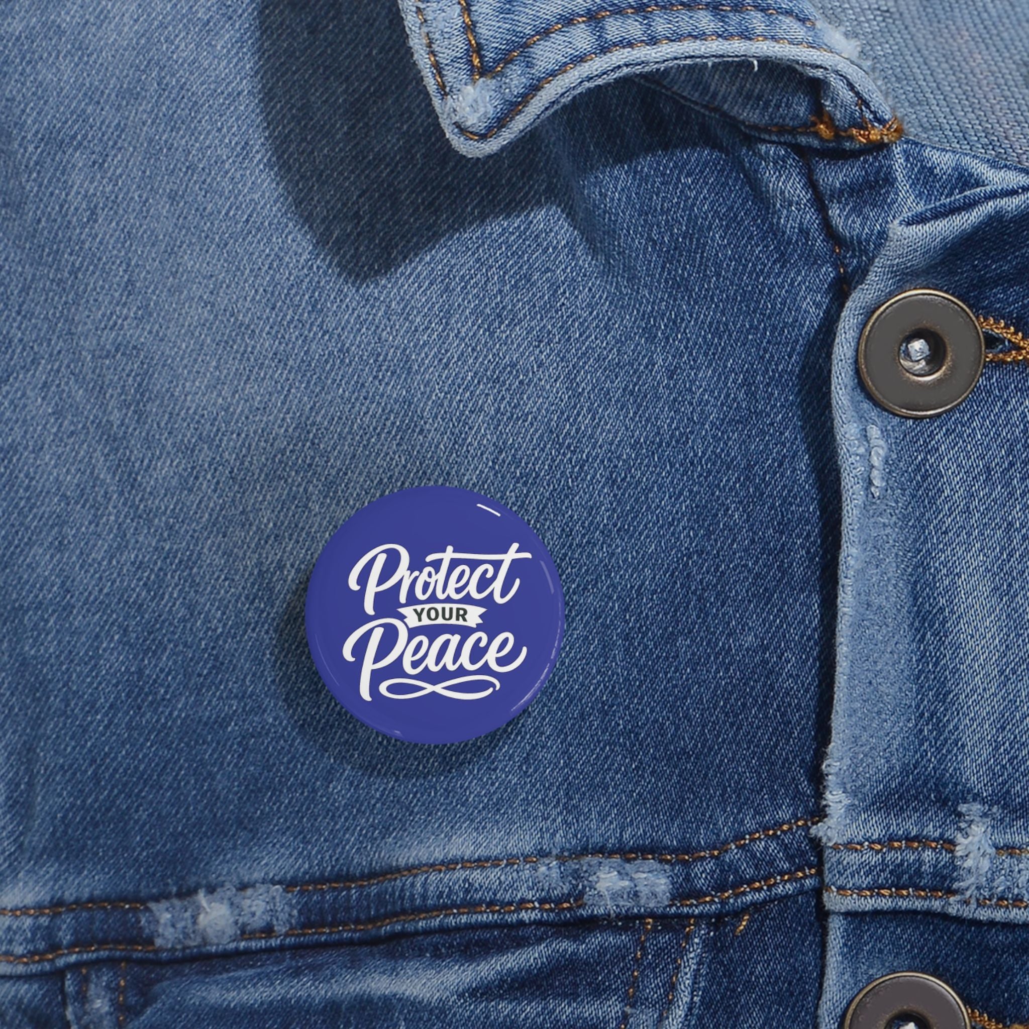 Protect Your Peace Round Pin – Inspirational Mental Wellness Button