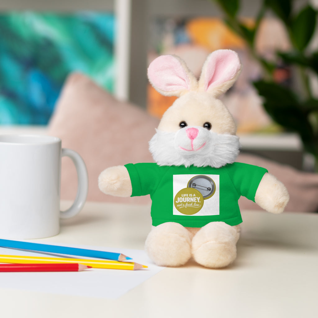 Cute Brown Teddy Bear with 'Life Is a Journey not a finish line.' Tee — Plush Gift for Kids & Travelers