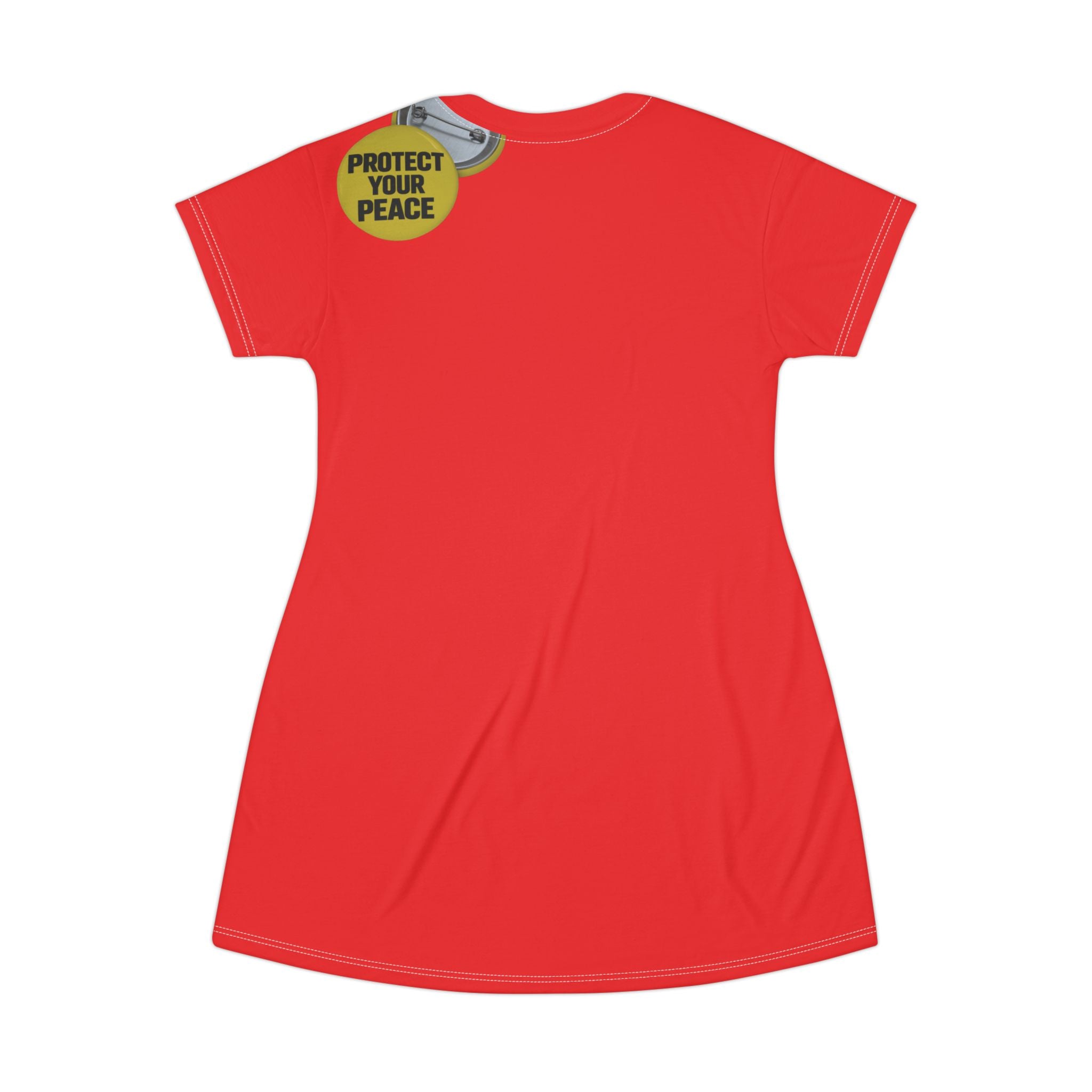 Protect Your Peace T-Shirt Dress – Red Graphic AOP Shift Dress