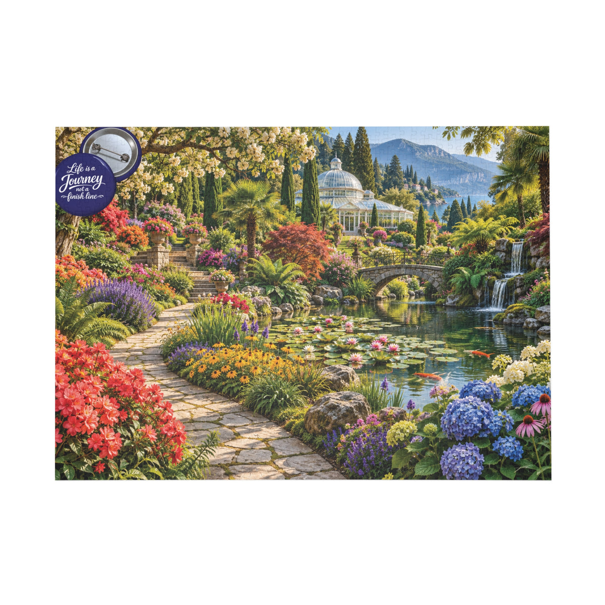 Scenic Garden Path Jigsaw Puzzle – 96/252/500/1000-Piece Relaxing Floral Landscape