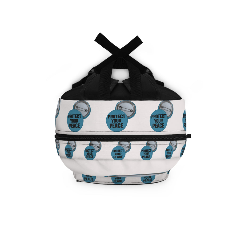 Protect Your Peace Button Backpack — Lightweight Everyday School & Travel Bag