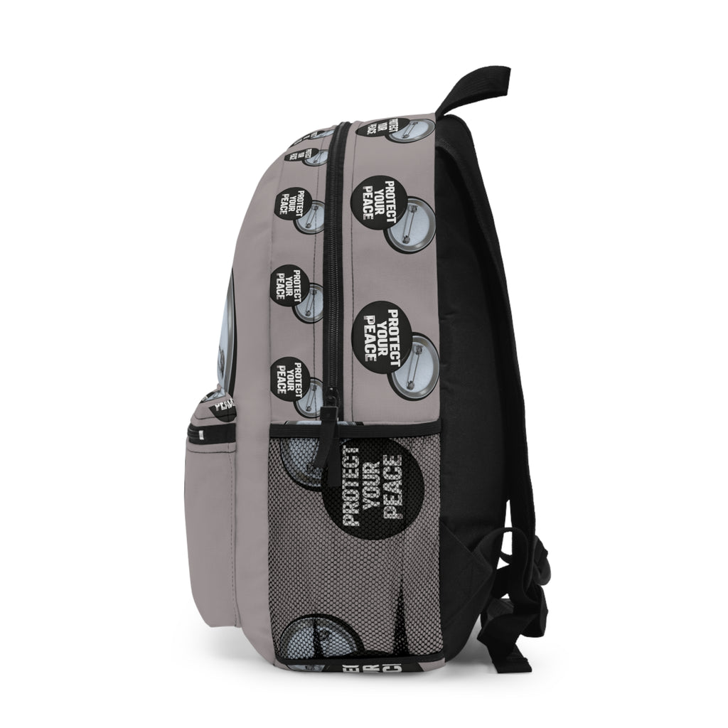 Protect Your Peace Backpack — Badge Print Travel & School Bag