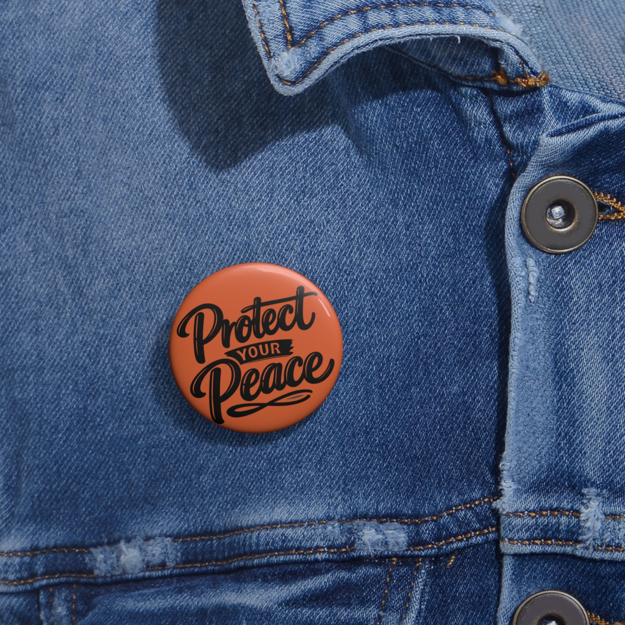 Protect Your Peace Pin Button – Inspirational Enamel-Style Badge