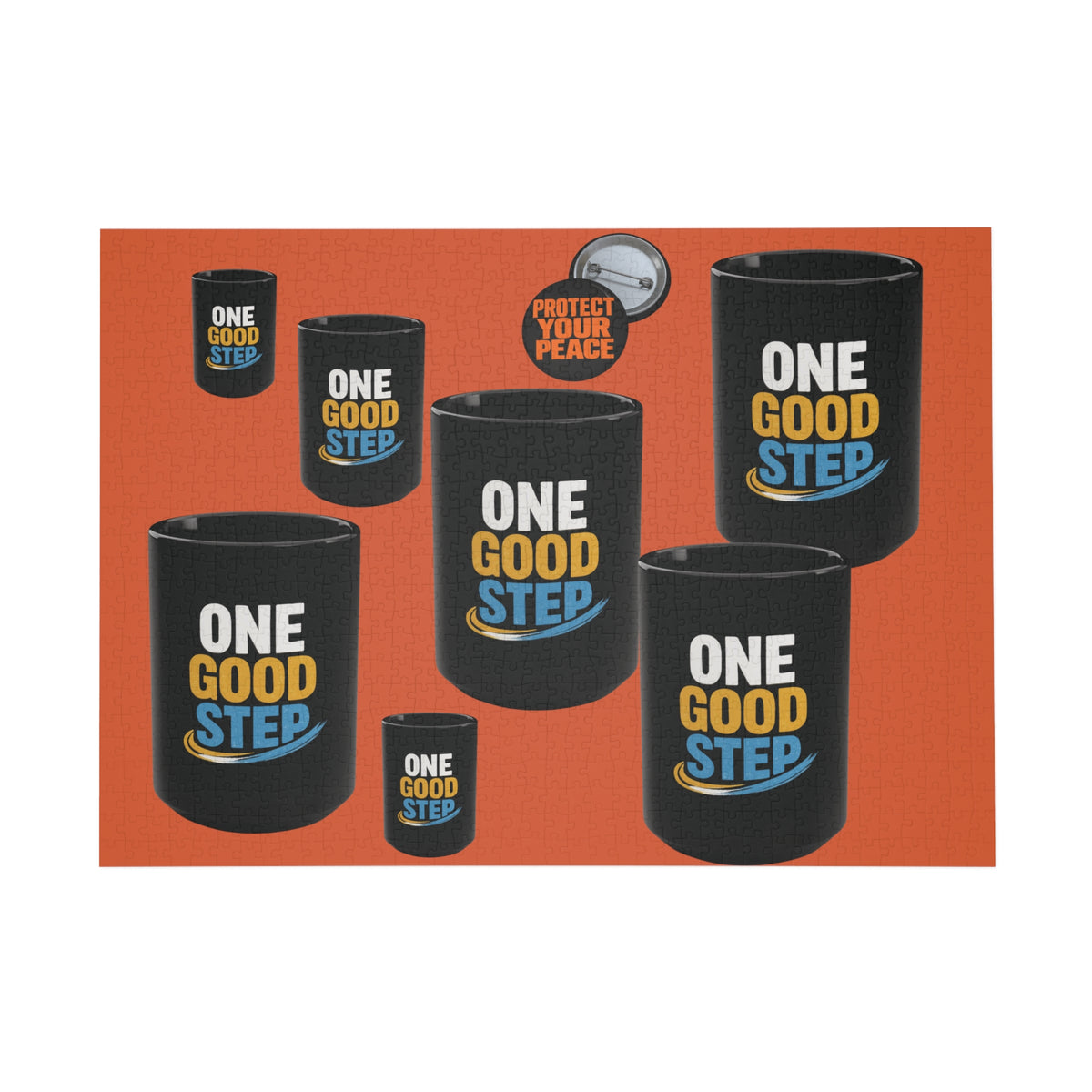 One Good Step Logo Puzzle — Motivational Branded Jigsaw (96–1000 pcs)