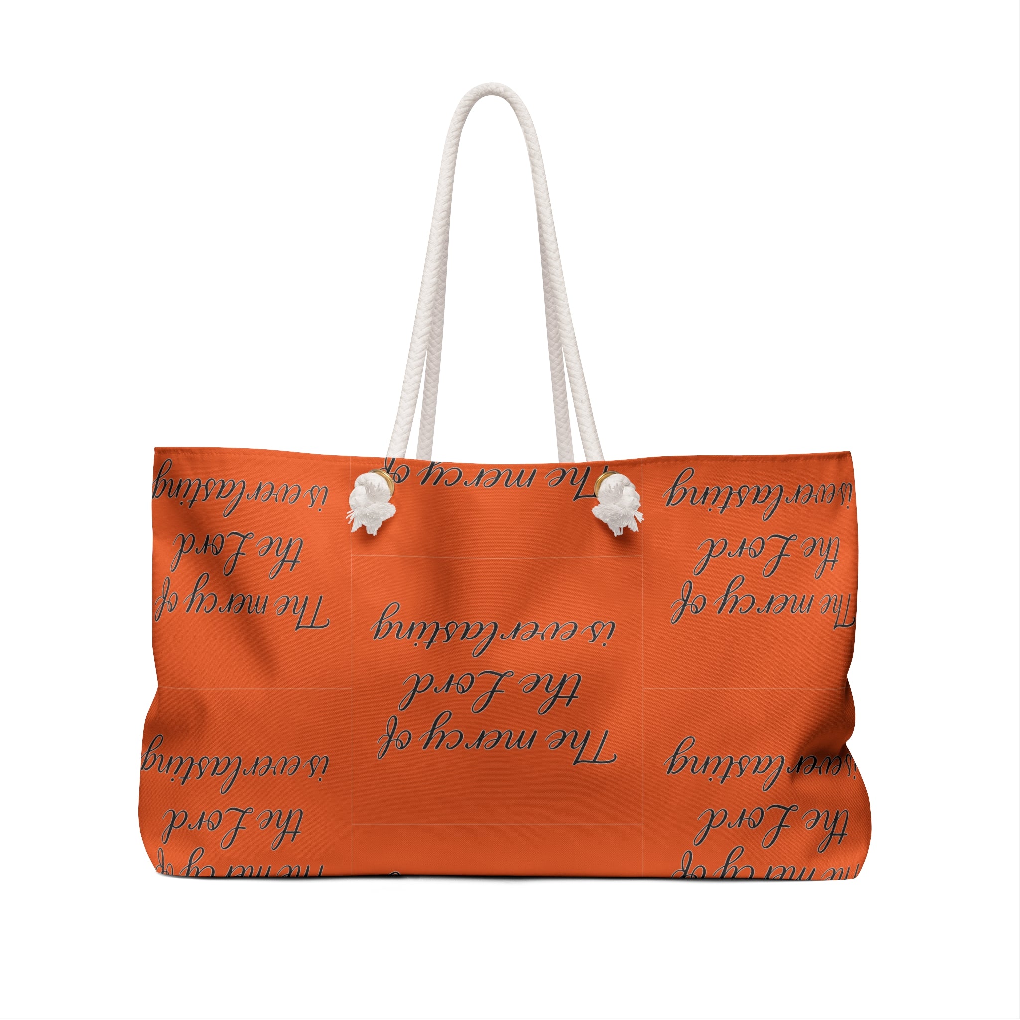 Weekender Bag – "The mercy of the Lord is everlasting" Religious Travel Tote