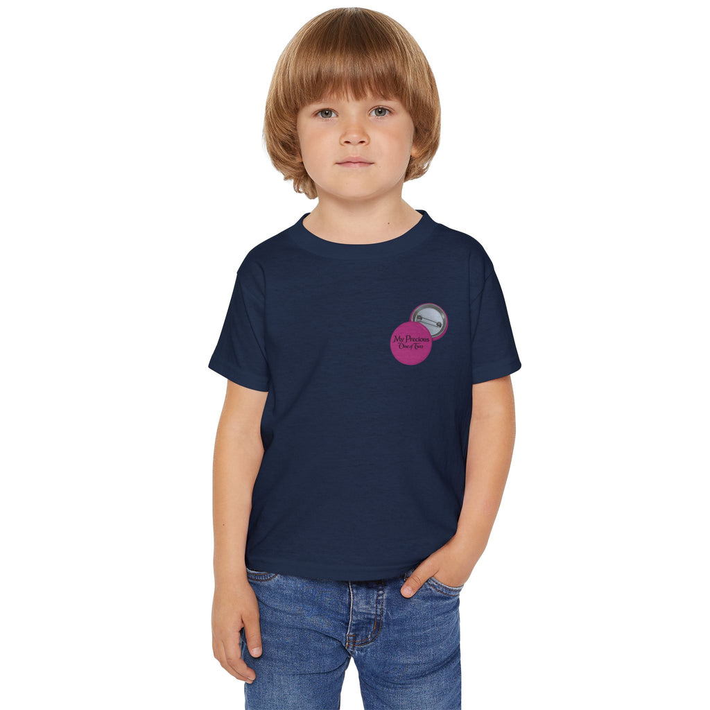 Toddler T-Shirt — "My Precious One of Four  Pink Button Graphic design