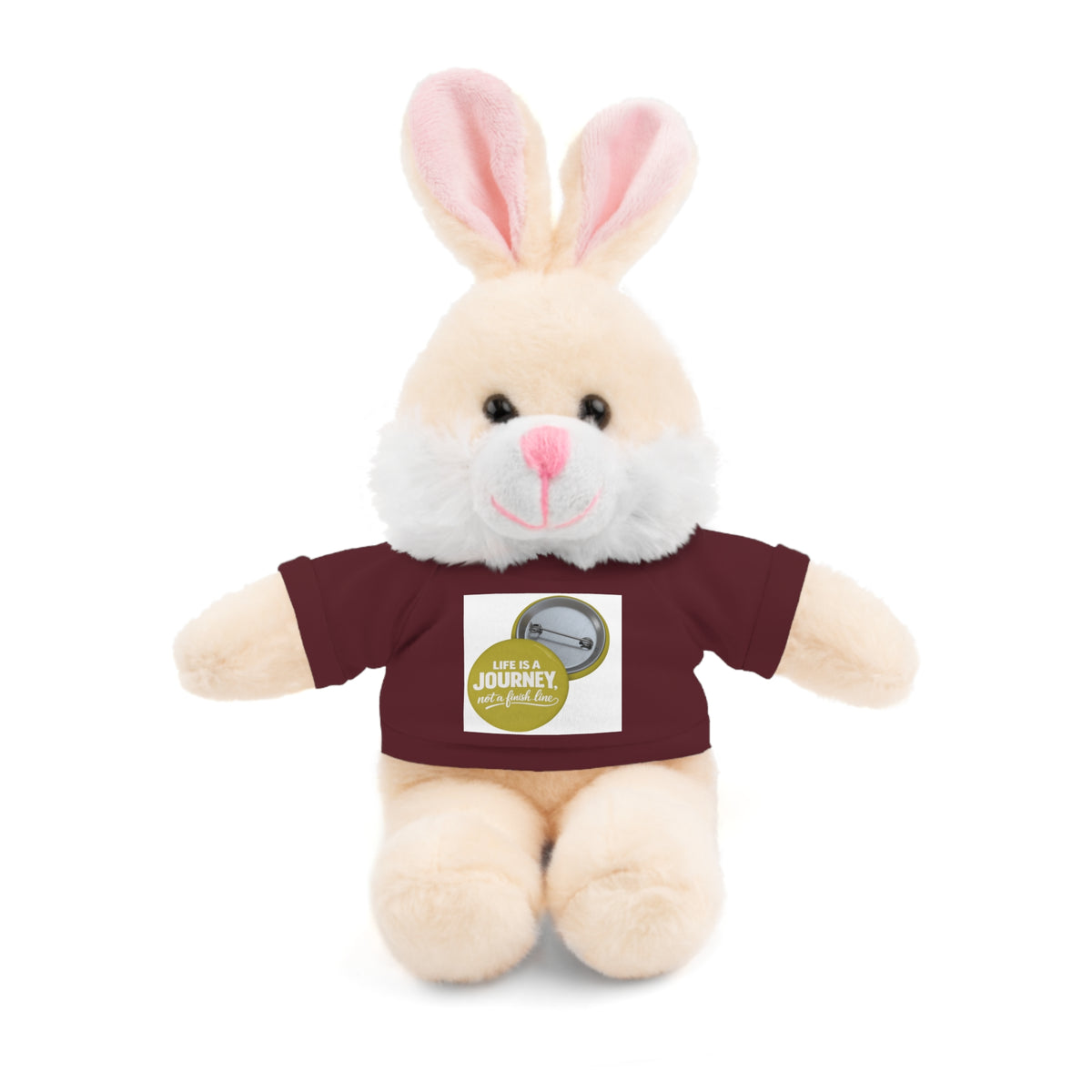 Cute Brown Teddy Bear with 'Life Is a Journey not a finish line.' Tee — Plush Gift for Kids & Travelers