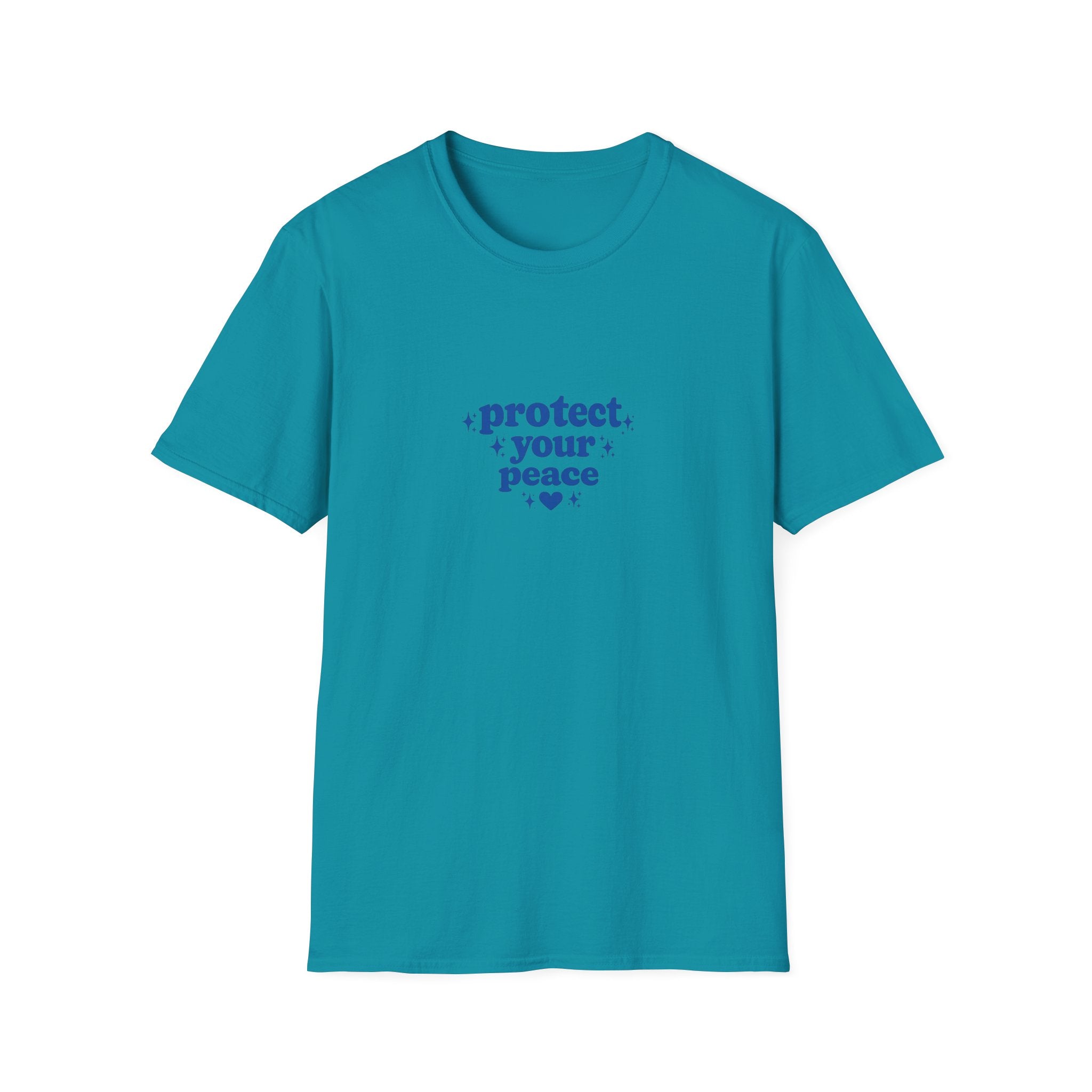 Protect Your Peace T-Shirt — Minimal Blue Self-Care Tee