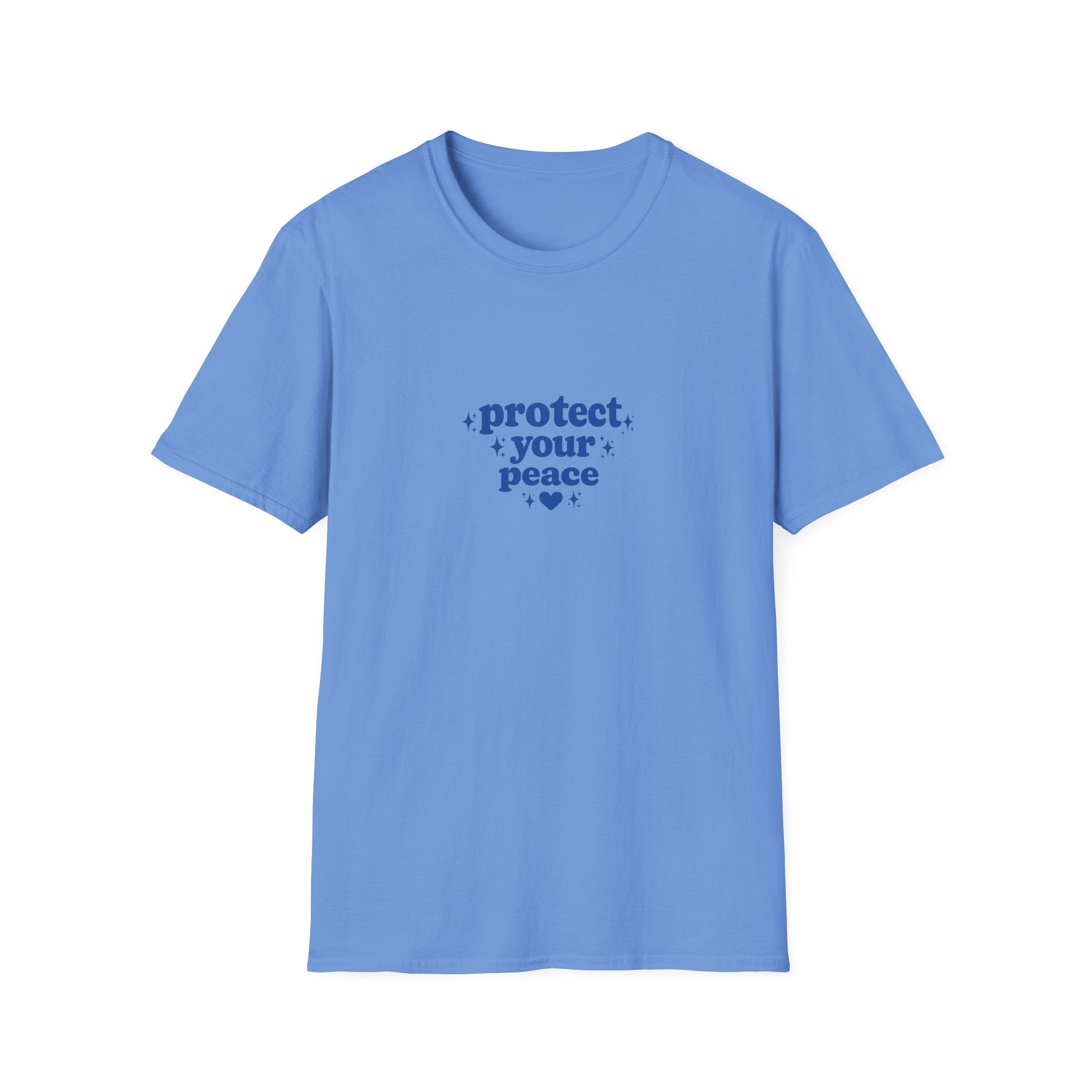 Protect Your Peace T-Shirt — Minimal Blue Self-Care Tee