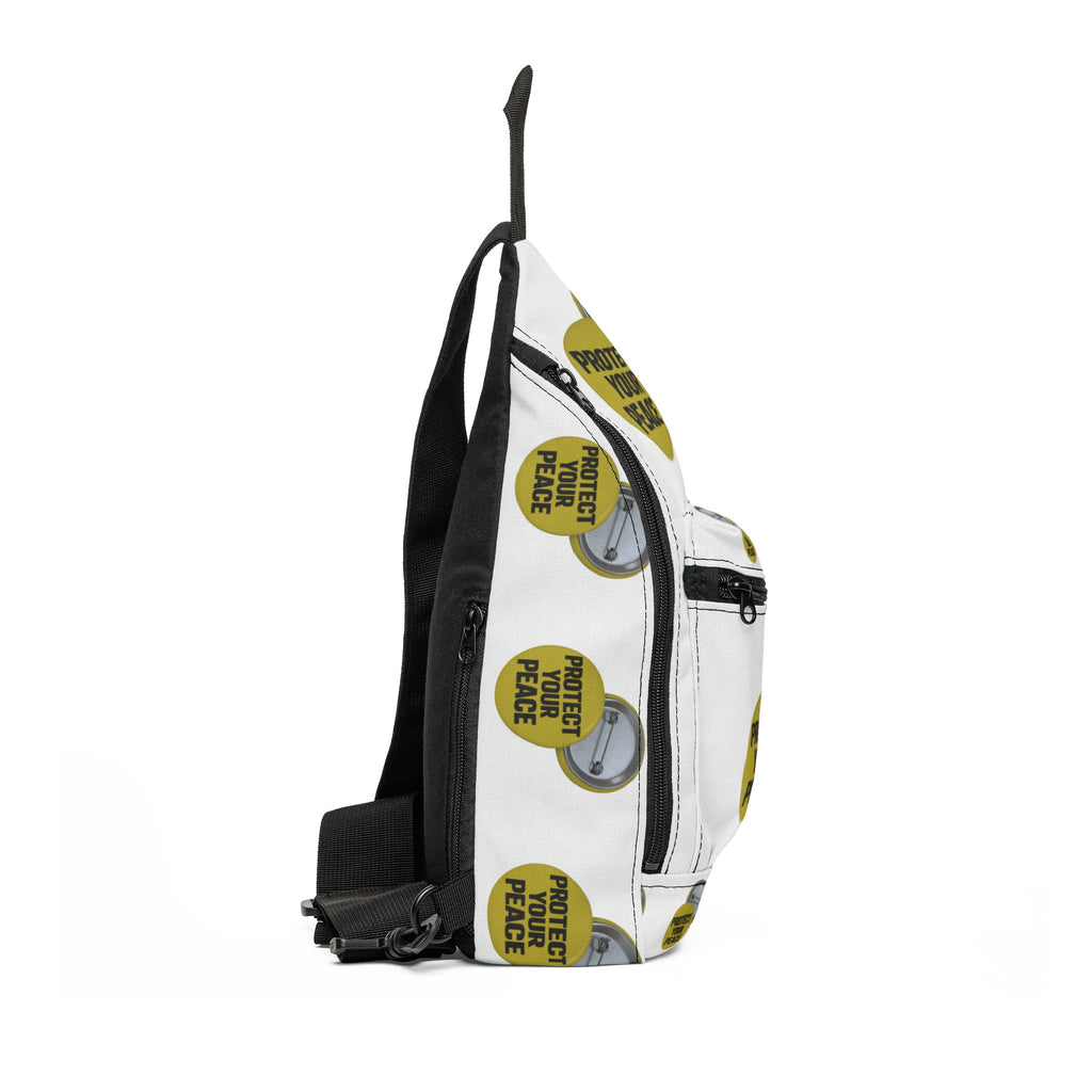 Protect Your Peace Sling Bag – Motivational Badge Print Crossbody Bag