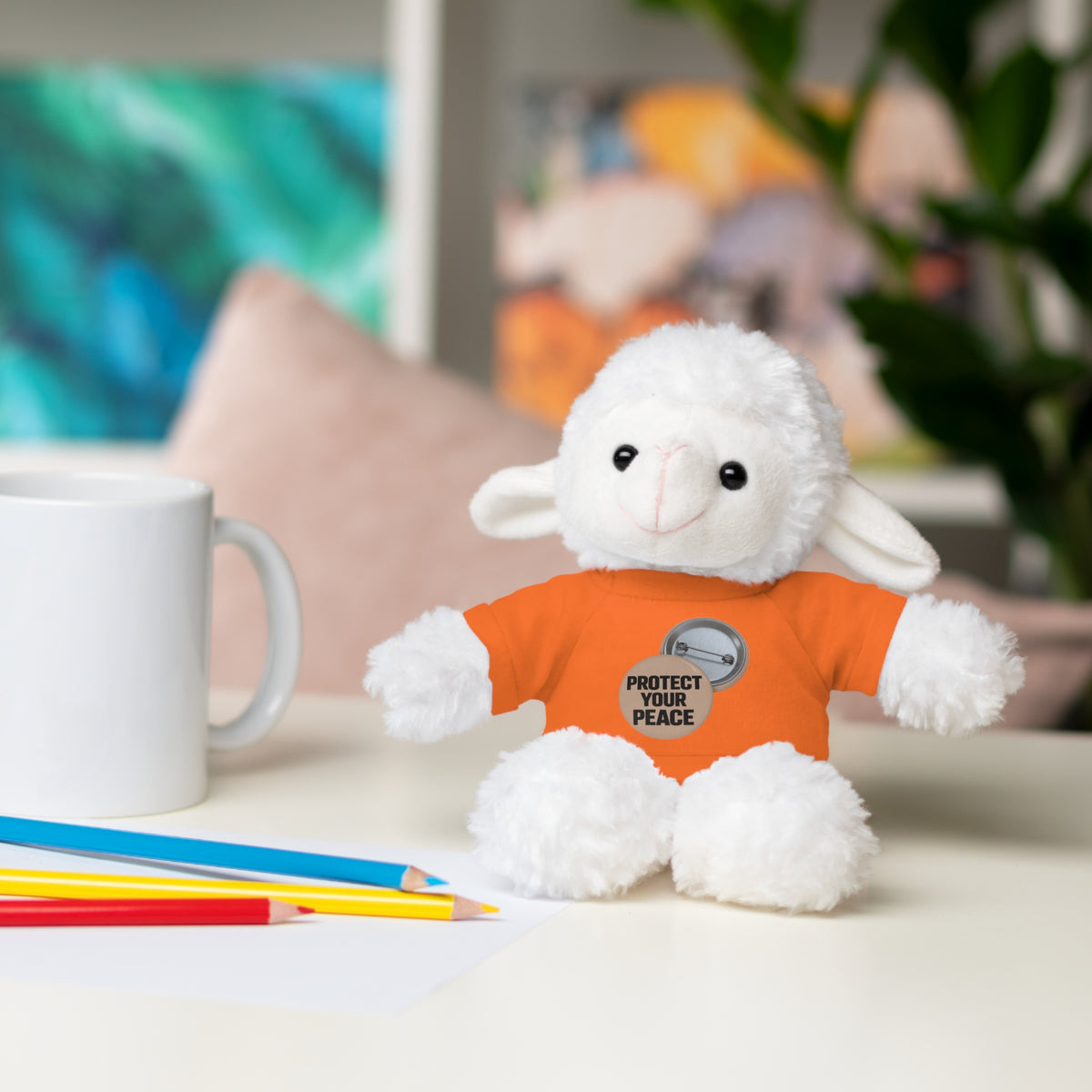 Protect Your Peace Teddy Bear — Plush Stuffed Animal with Tee