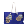 Protect Your Peace Weekender Bag — Large Travel Tote with Empowering Button Design