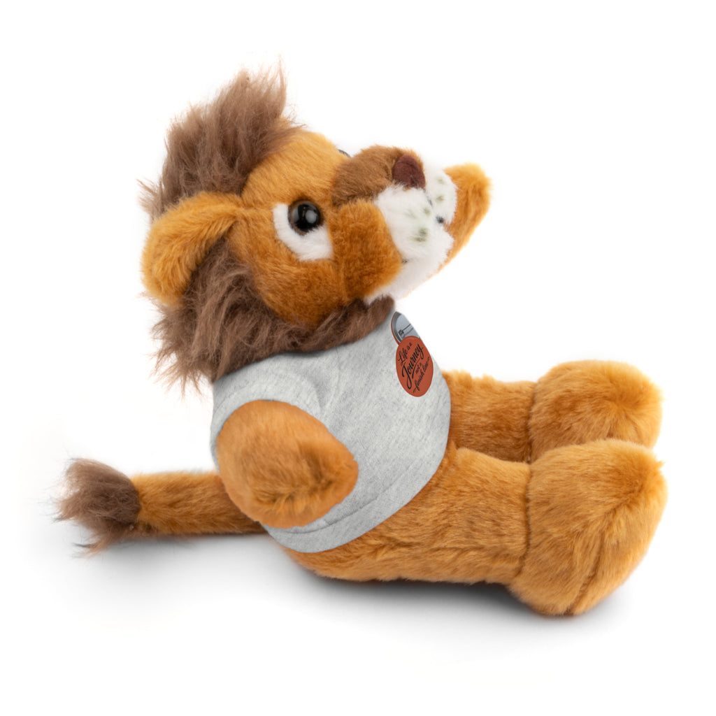 Life is a journey not a finish line. Plush Teddy Bear with Printed Tee — Cute Personalized Gift for Kids & Couples
