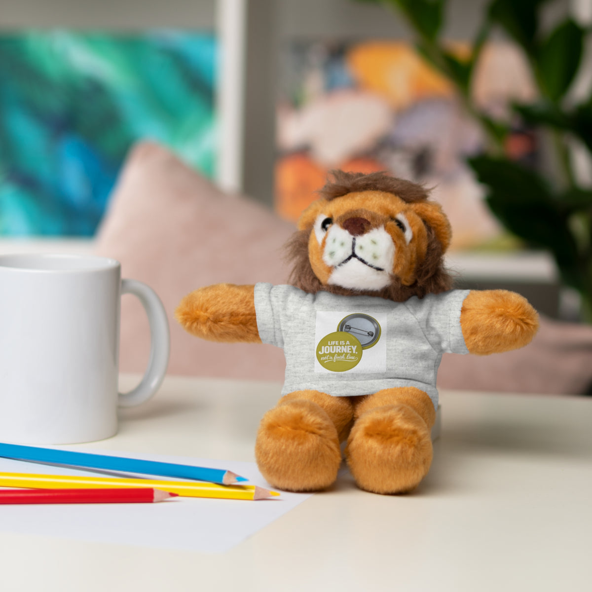 Cute Brown Teddy Bear with 'Life Is a Journey not a finish line.' Tee — Plush Gift for Kids & Travelers