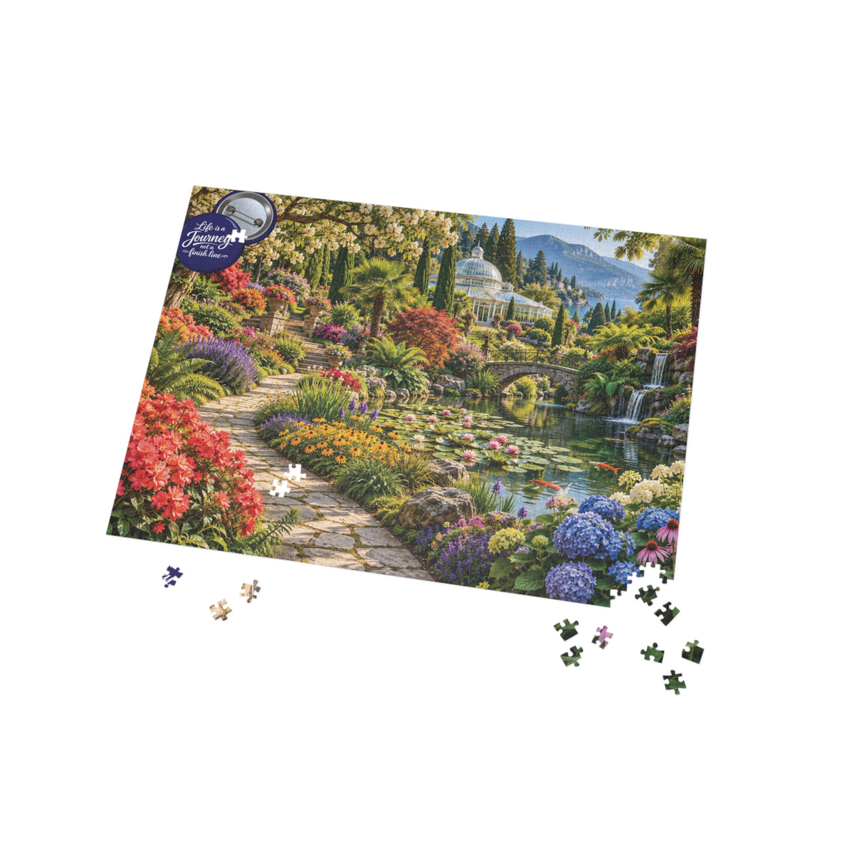 Scenic Garden Path Jigsaw Puzzle – 96/252/500/1000-Piece Relaxing Floral Landscape