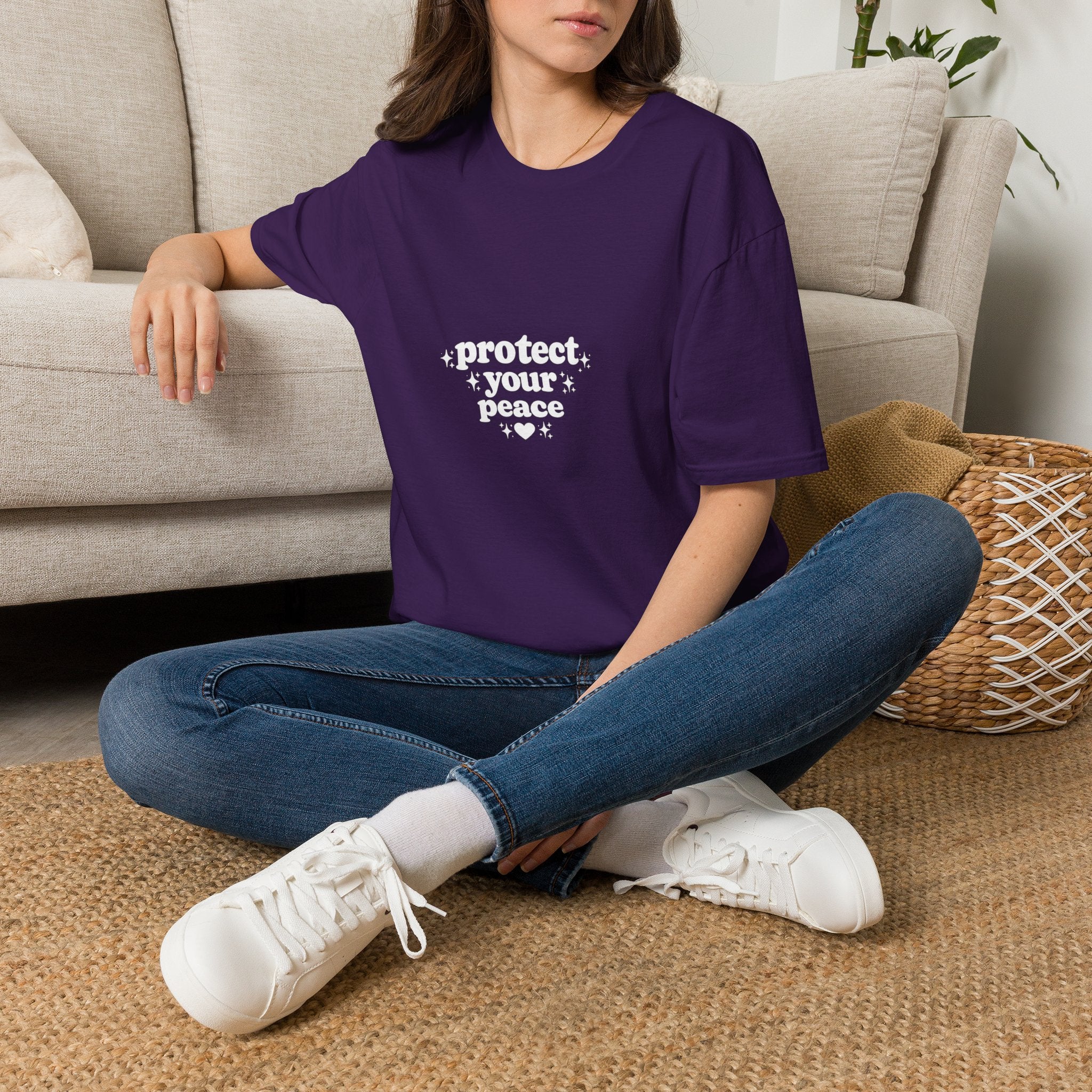 Protect Your Peace T-Shirt — Minimalist Embroidered Self-Care Tee