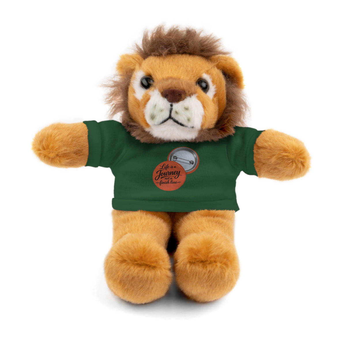Life is a journey not a finish line. Plush Teddy Bear with Printed Tee — Cute Personalized Gift for Kids & Couples