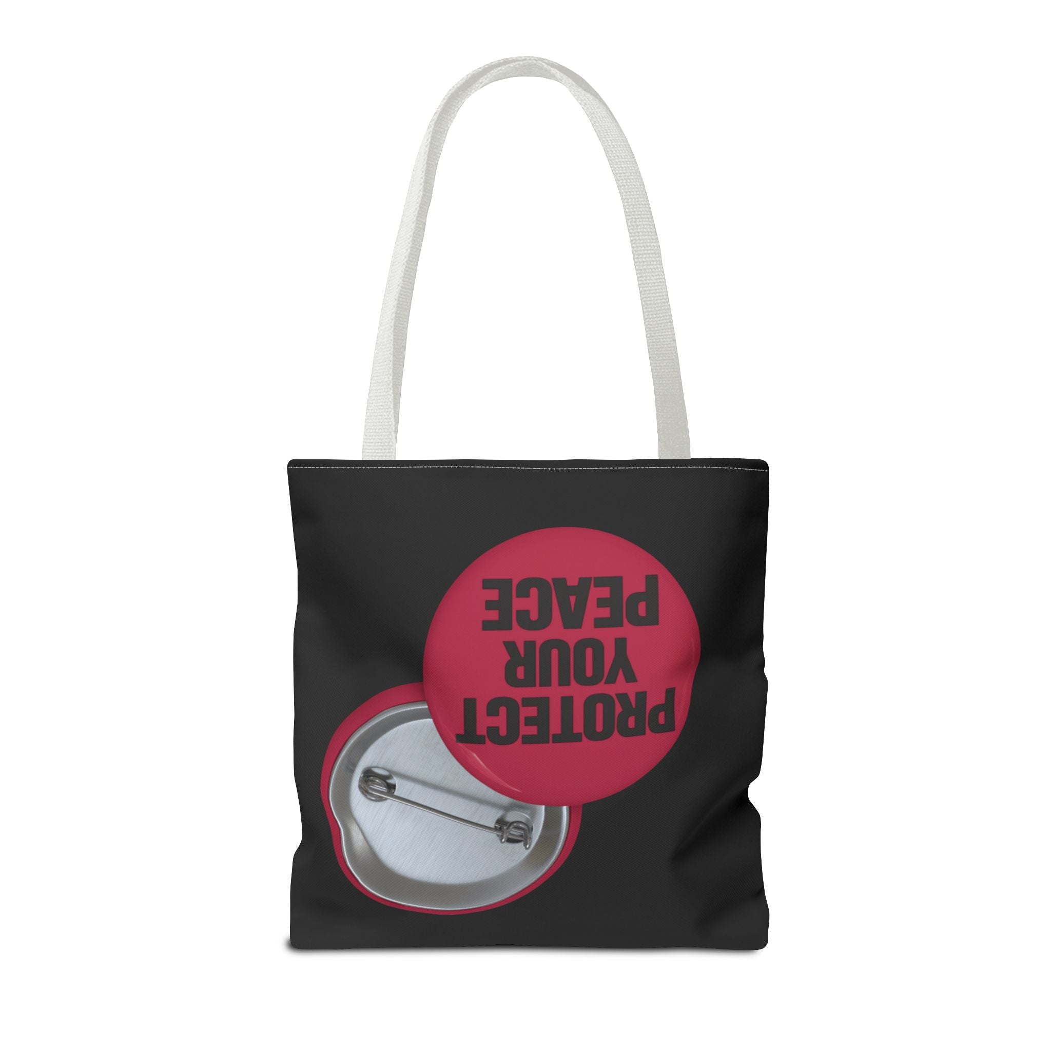 Protect Your Peace Button Graphic Tote Bag