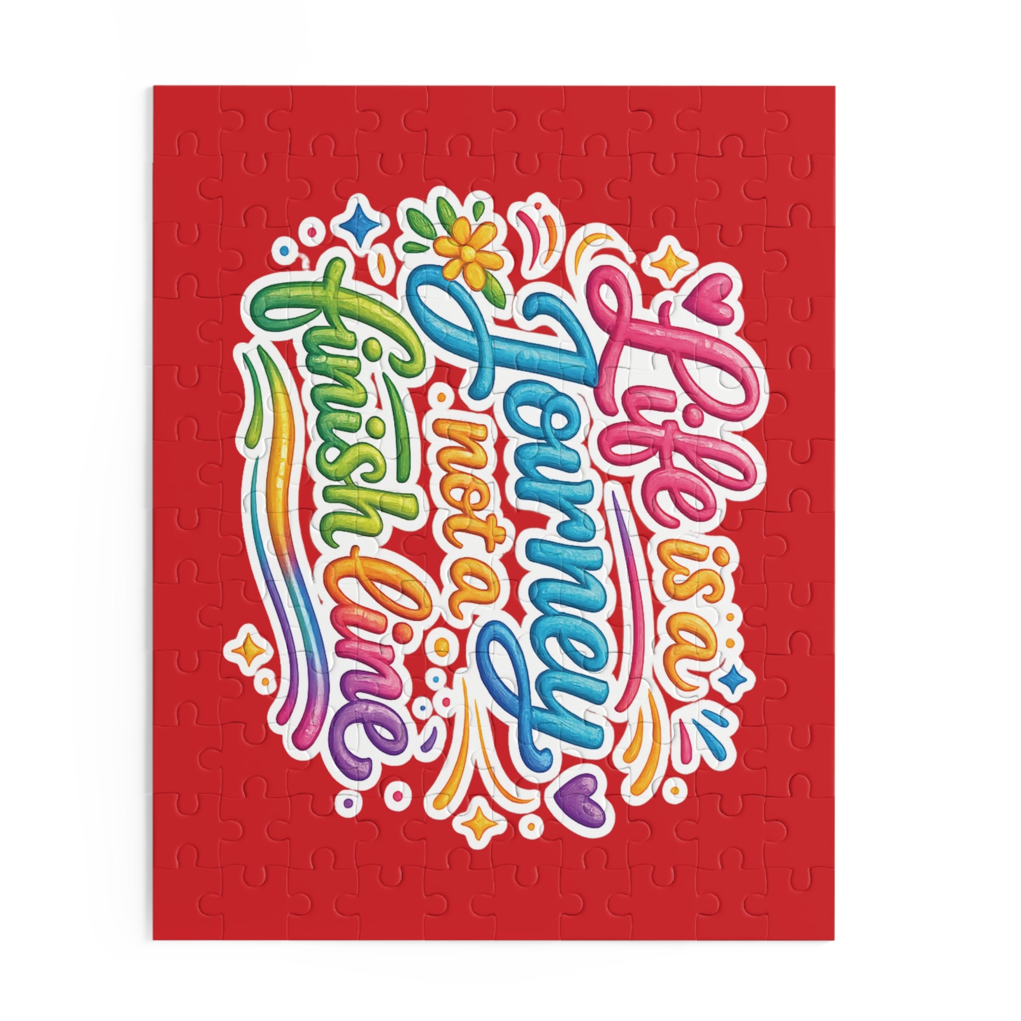 Inspirational Puzzle – “Life Is a Journey, Not a Finish Line” Colorful Motivational Jigsaw