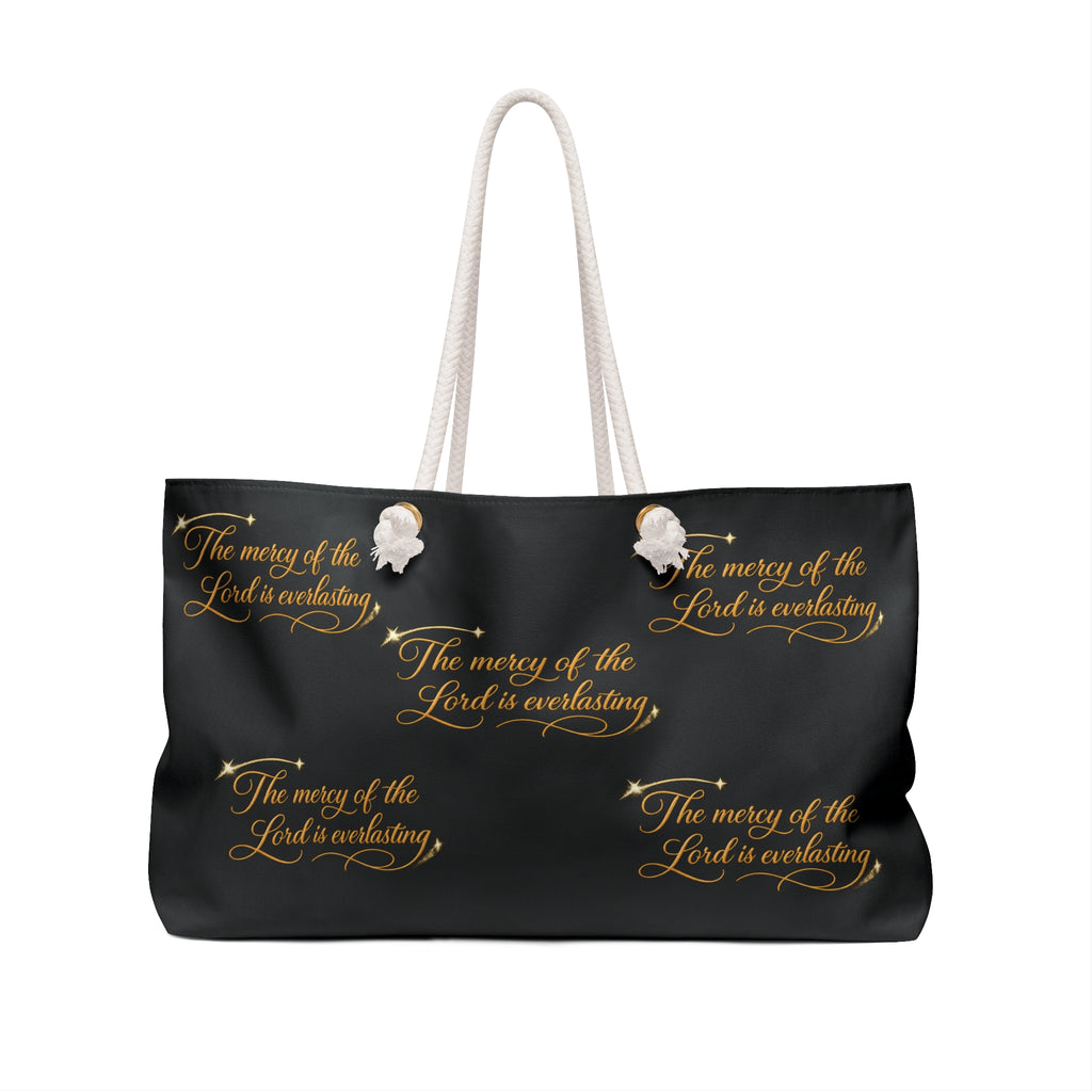 Black Weekender Bag – Minimal Rope-Handle Travel Tote