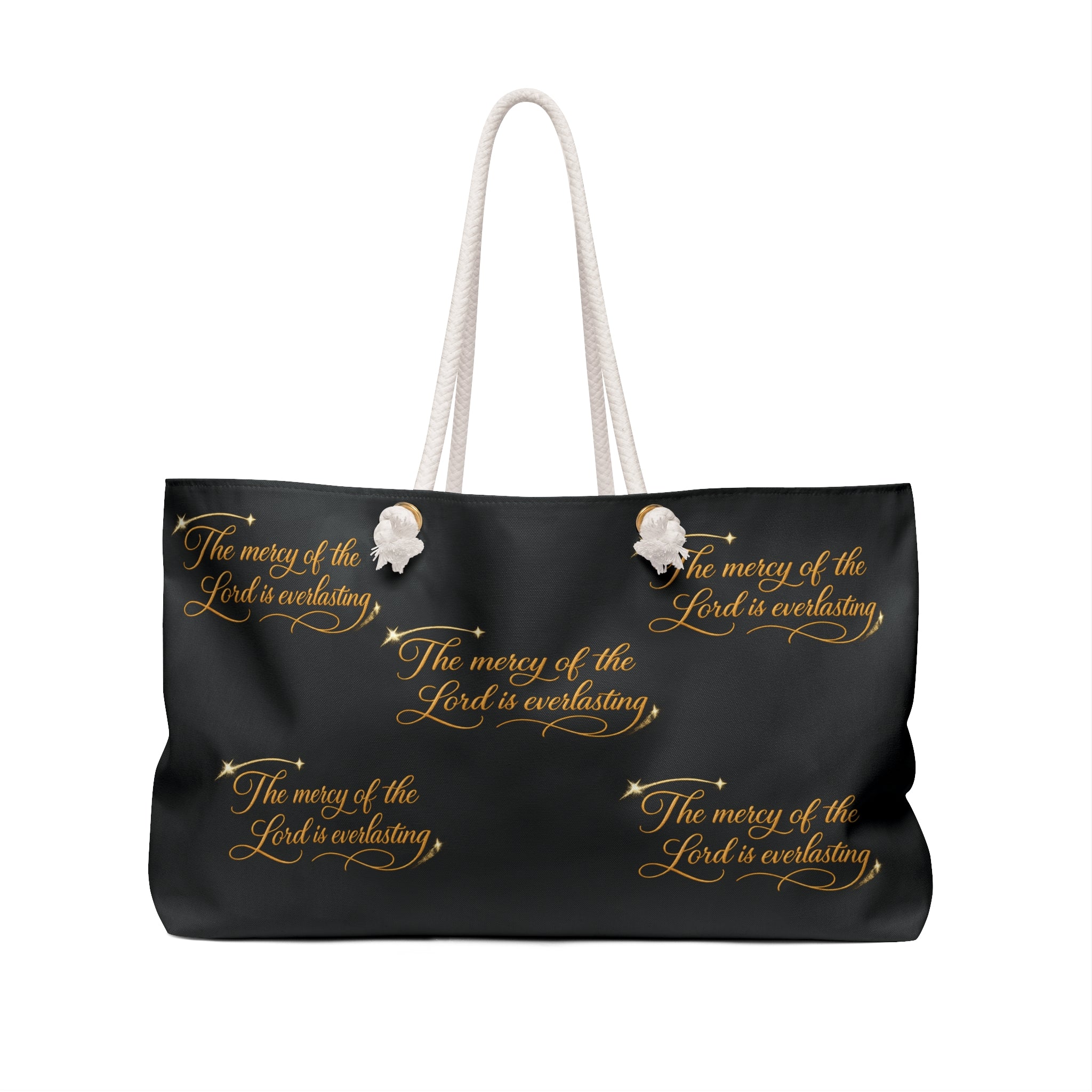 Black Weekender Bag – Minimal Rope-Handle Travel Tote