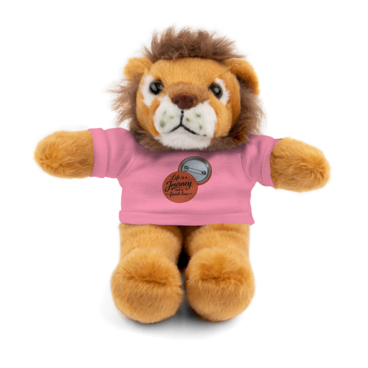 Life is a journey not a finish line. Plush Teddy Bear with Printed Tee — Cute Personalized Gift for Kids & Couples