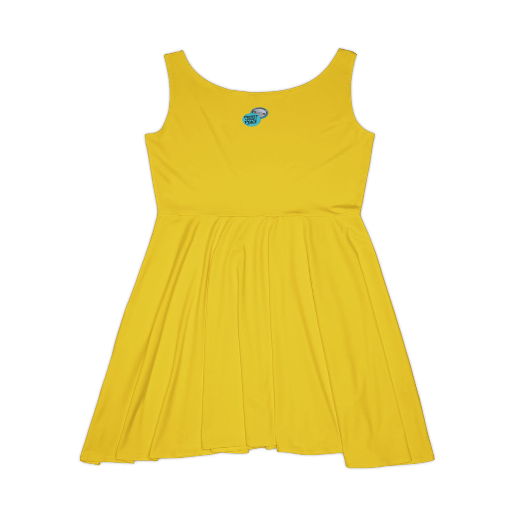 Yellow Skater Dress — Women's Casual Flare Dress