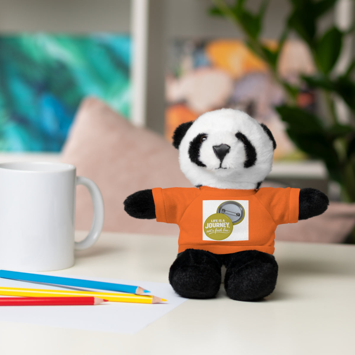 Cute Brown Teddy Bear with 'Life Is a Journey not a finish line.' Tee — Plush Gift for Kids & Travelers