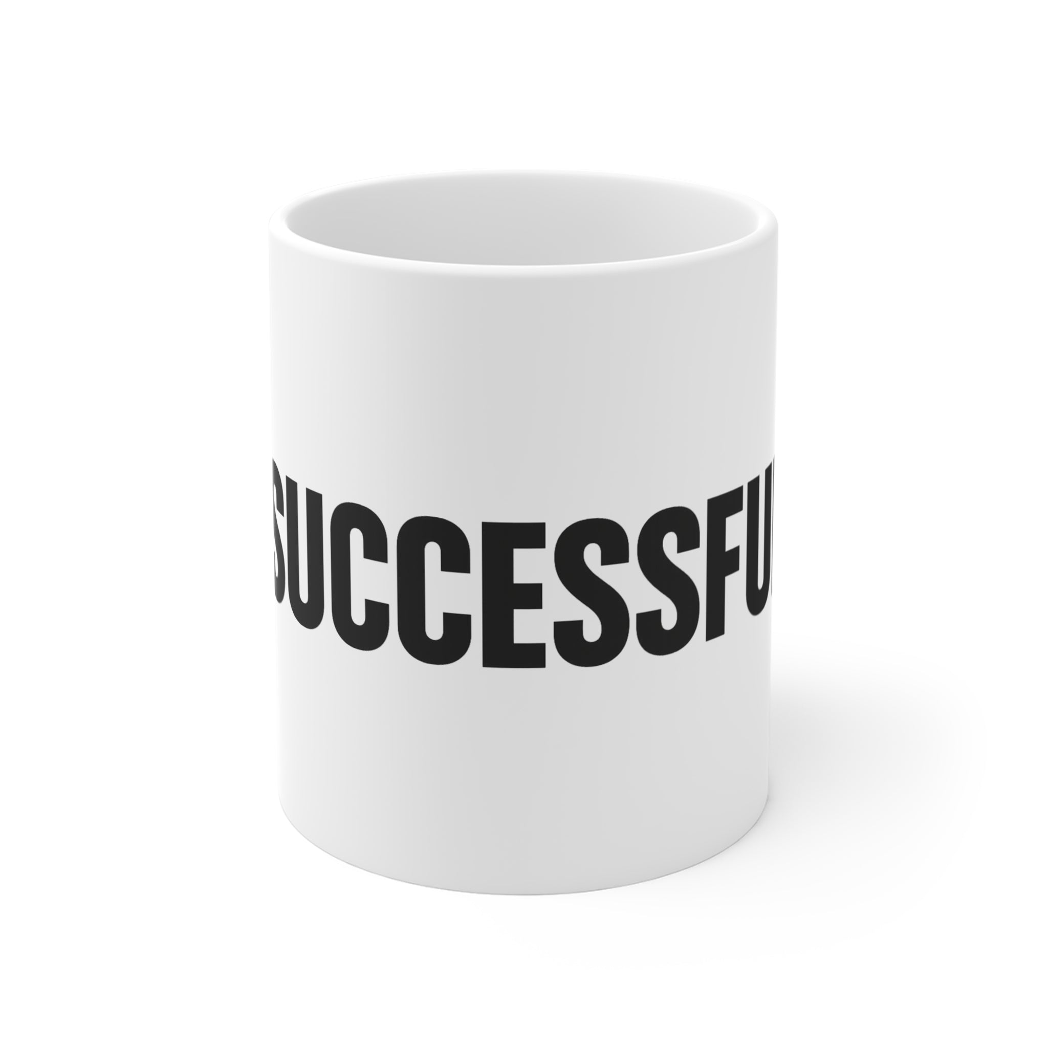 Successful Mug — Bold Black Typography Motivational Coffee Cup