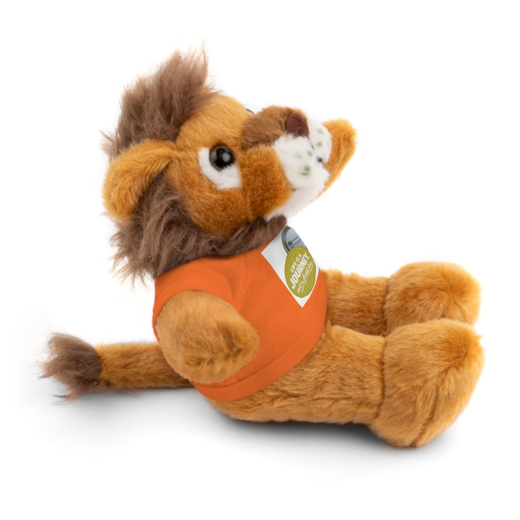 Cute Brown Teddy Bear with 'Life Is a Journey not a finish line.' Tee — Plush Gift for Kids & Travelers