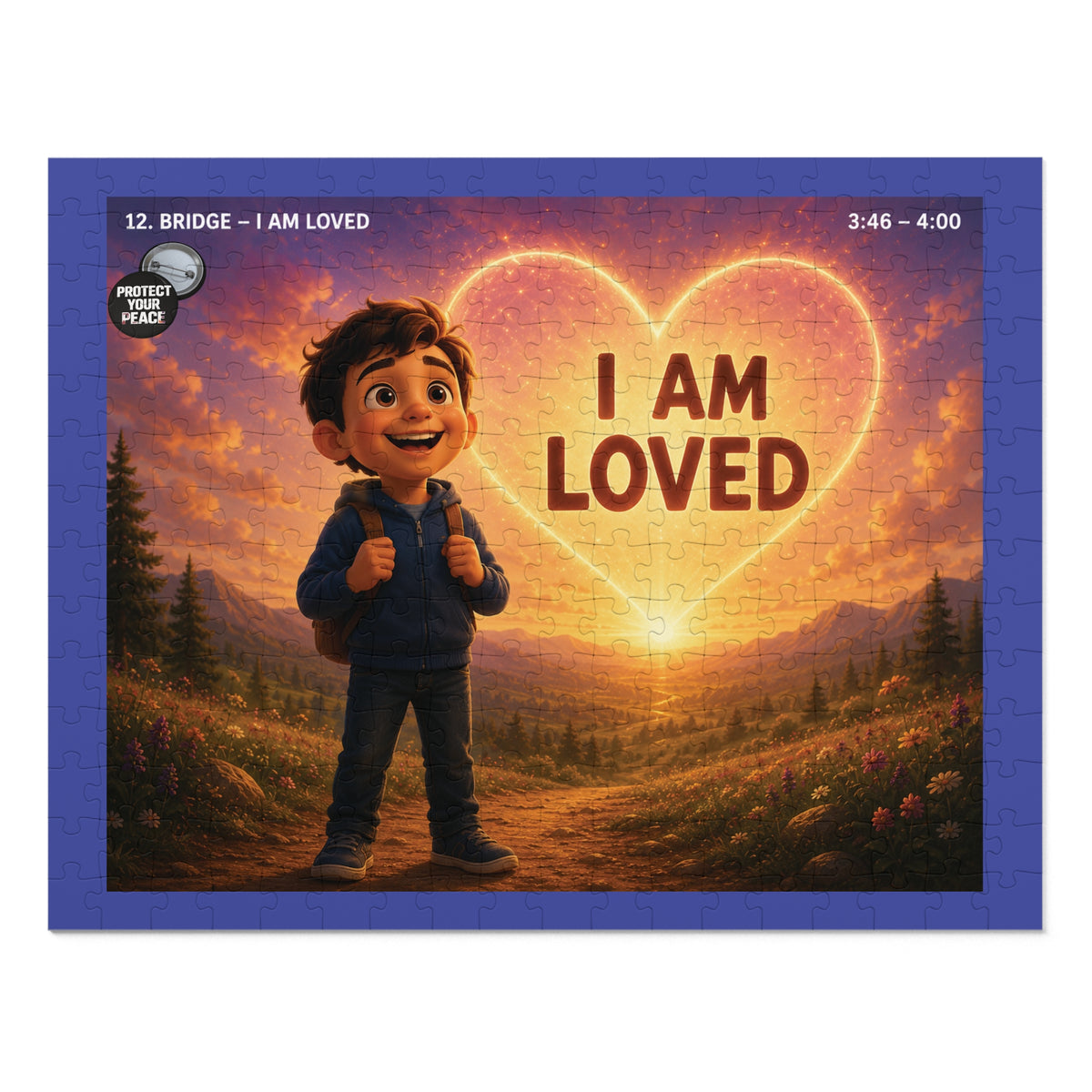 I Am Loved Jigsaw Puzzle (Heart Sunset Scene)