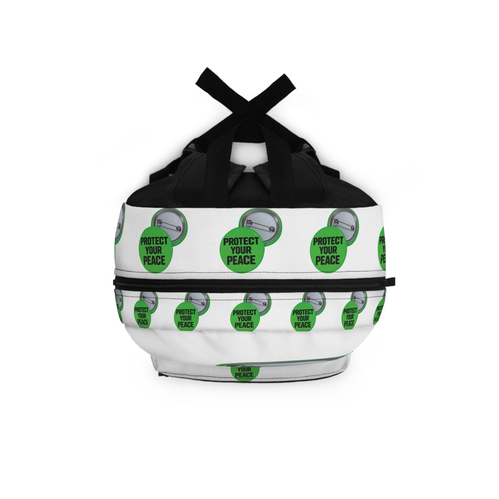 Protect Your Peace Green Button Backpack