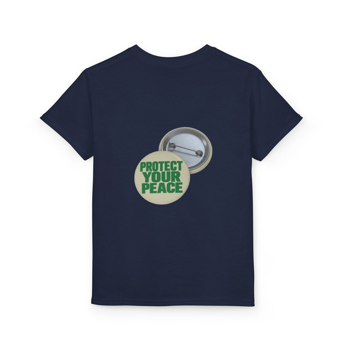 Youth T-Shirt — "Protect Your Peace" Button Graphic