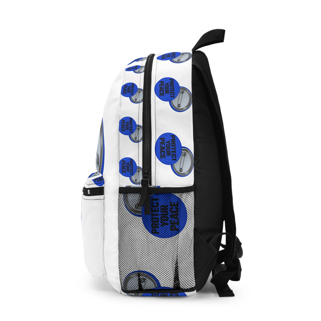 Protect Your Peace Button-Pattern Backpack