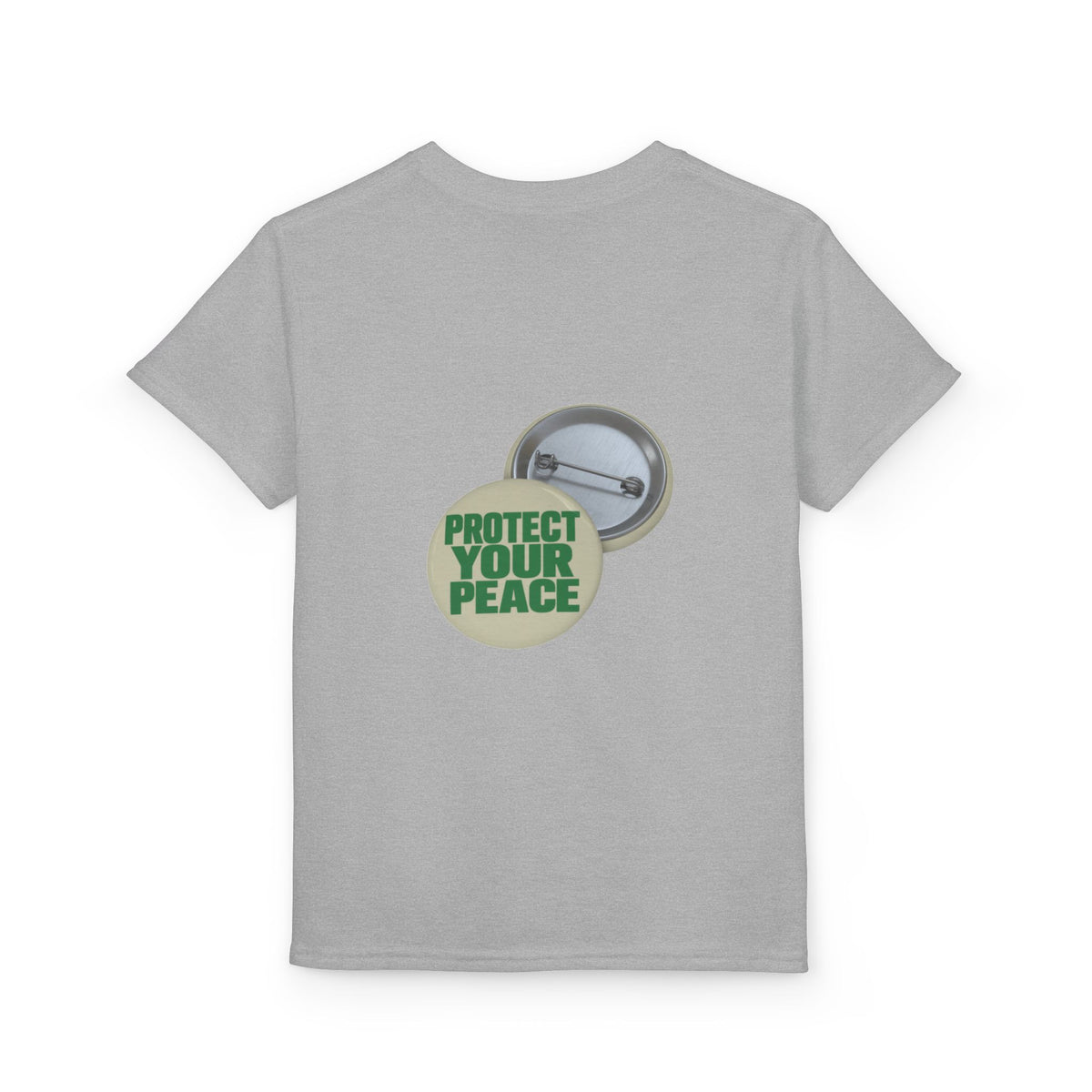 Youth T-Shirt — "Protect Your Peace" Button Graphic
