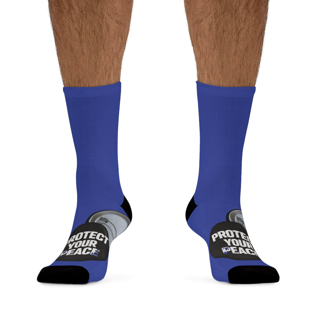 Protect Your Peace Blue Statement Socks