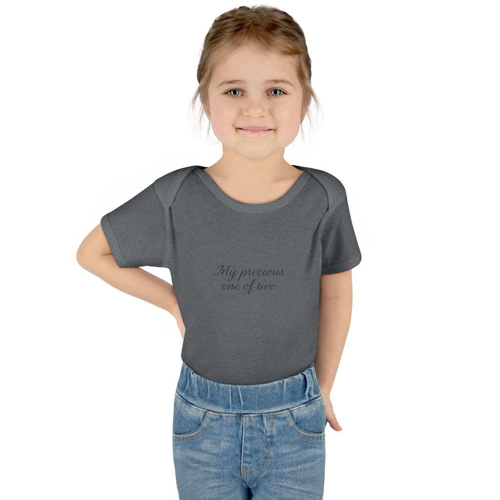 Infant Bodysuit "My Precious One of Two" – Twin Baby Announcement Onesie