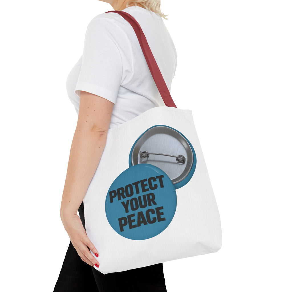Protect Your Peace Tote Bag - Inspirational Everyday Canvas Shopper