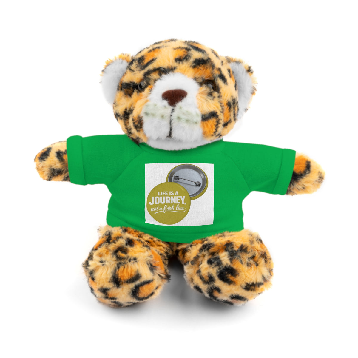 Cute Brown Teddy Bear with 'Life Is a Journey not a finish line.' Tee — Plush Gift for Kids & Travelers
