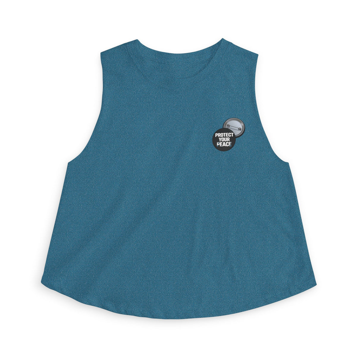 Women's Crop Top — 'Protect Your Peace' Minimal Pocket Graphic Tank